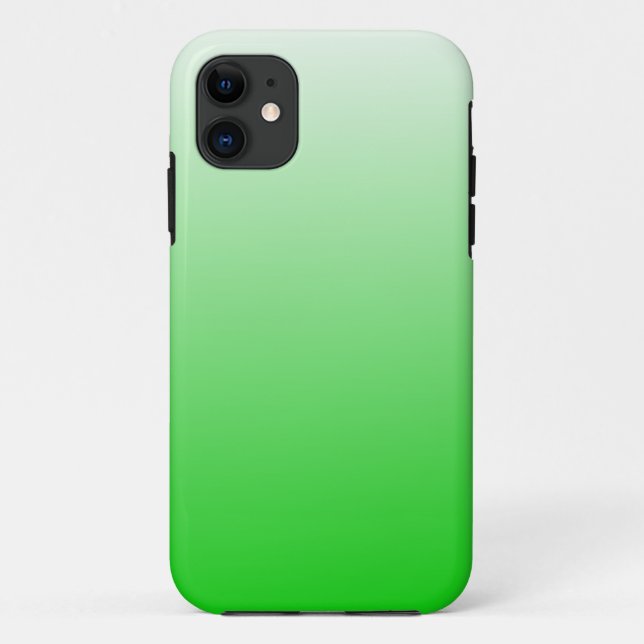 Capa Para iPhone 11 verde limão para gradiente branco #00cc00 Case-Mat (Verso)