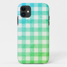 Verde Ombré e Xadrez branca Gingham Bonito