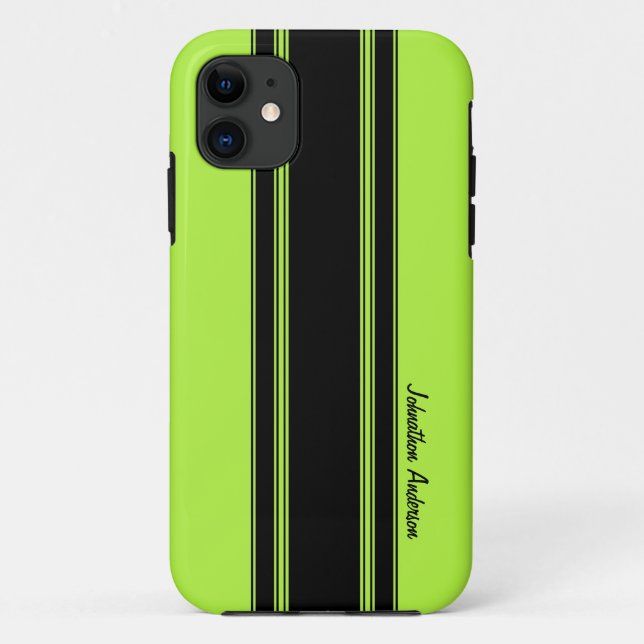 Capa Para iPhone 11 Verdes limões modernos com nomes (Verso)