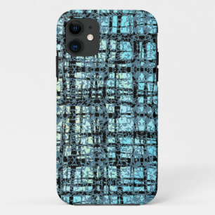 Capa Para iPhone 11 Verificação Preta do Padrão de X e O Azul