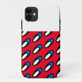 Capa Para iPhone 11 Vermelho Brilhante Vermelho Branco Azul Tilado Dis