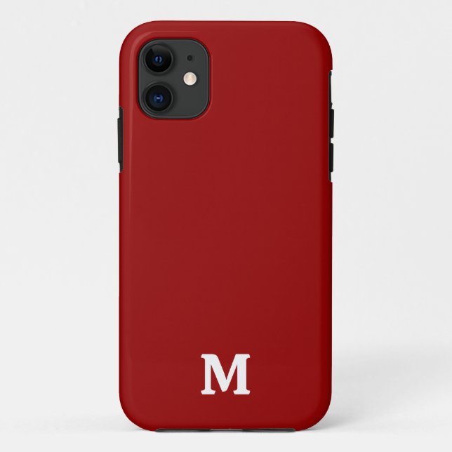 Capa Para iPhone 11 Vermelho Escuro Candy Maçã Cor Sólida (Verso)