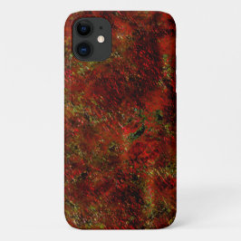 Capa Para iPhone 11 Vermelho forte esfolado sobre o cinza áspero