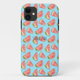 Capa Para iPhone 11 Verões: Watercolor Watermelon Slices