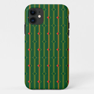 Capa Para iPhone 11 Vertical Zigzag Lines Green Digital Paper