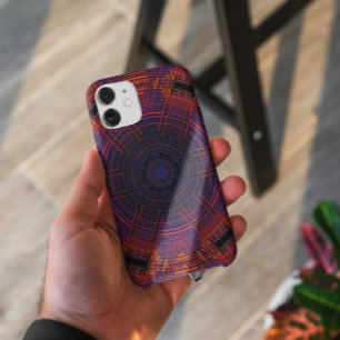 Capa Para iPhone 11 Véspera Mandala Vermelho Laranja e Roxo