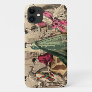 Capa Para iPhone 11 Vestido do Victorian com arco cor-de-rosa