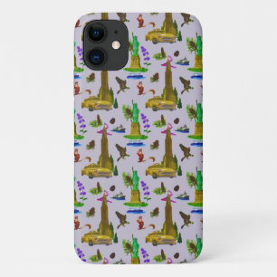 Capa Para iPhone 11 Viagens vintage Skyline New York Liberty Autumn