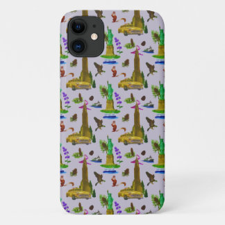 Capa Para iPhone 11 Viagens vintage Skyline New York Liberty Autumn