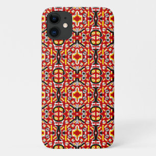 Capa Para iPhone 11 Vibrant Tribal Fusion Geometric Symmetry Pattern