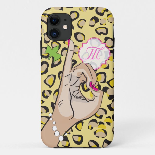 Capa Para iPhone 11 Vida de Sortidade rosa e verde (Verso)