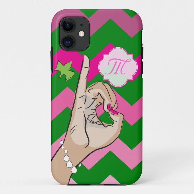 Capa Para iPhone 11 Vida de Sortidade rosa e verde (Verso)
