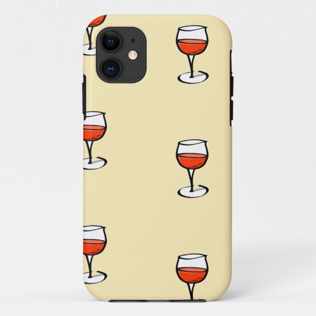 Capa Para iPhone 11 Vidro de vinho em laranja (Verso)