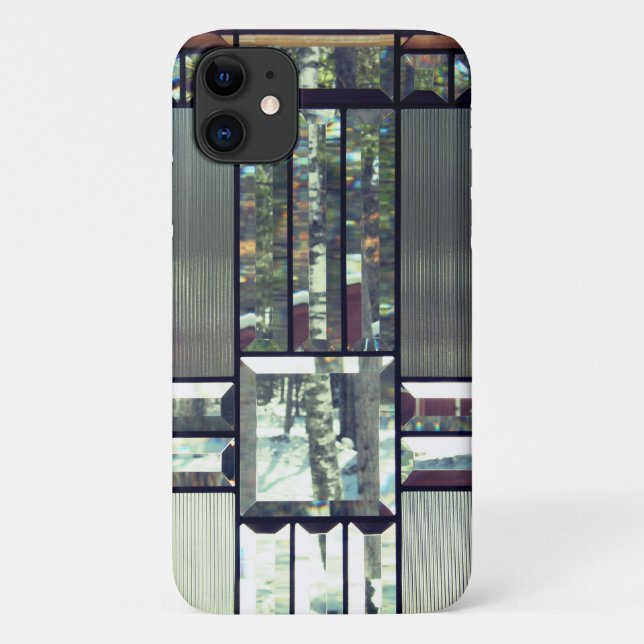 Capa Para iPhone 11 Vidro metálico de aspecto prateado cinza preto (Verso)