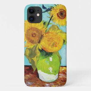 Capa Para iPhone 11 Vincent Van Gogh Três Girassóis em um Vaso