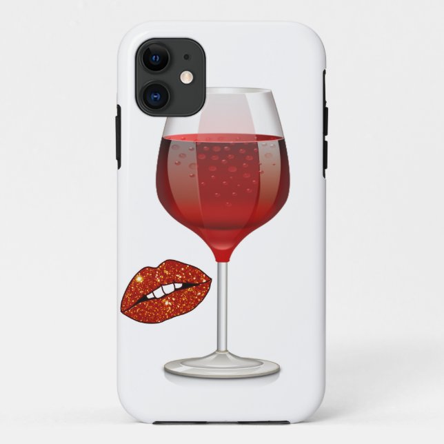 Capa Para iPhone 11 vinho e batom (Verso)