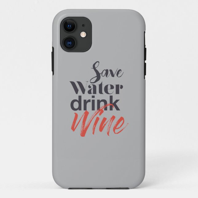 Capa Para iPhone 11 Vinho moderno, divertido, criativo, engraçado para (Verso)