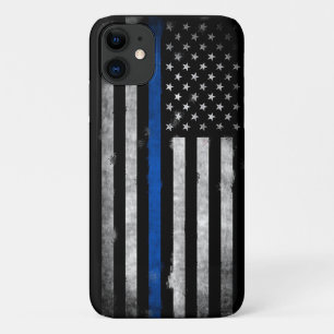 Capa Para iPhone 11 Vintage American Flag Thin Blue LINE poli