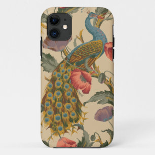 Capa Para iPhone 11 Vintage Art Nouveau 1890 O Padrão de Peacock