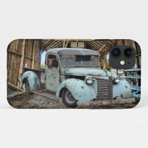 Capa Para iPhone 11 Vintage Blue Truck Barn Russo