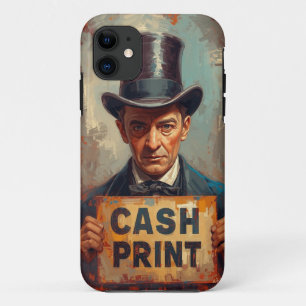 Capa Para iPhone 11 Vintage Cash Impressão Gentleman Mobile Case
