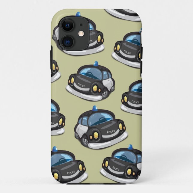 Capa Para iPhone 11 Vintage Cop Car (Verso)