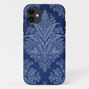 Capa Para iPhone 11 Vintage floral nas máscaras do azul