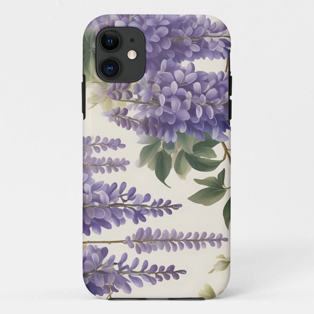 Capa Para iPhone 11 Vintage Floral Wisteria (Verso)