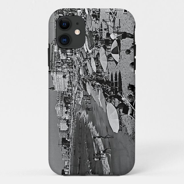 Capa Para iPhone 11 Vintage France Cannes praia (Verso)