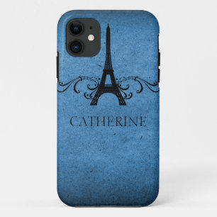 Capa Para iPhone 11 Vintage French Flourish BT iPhone 5 Case, Blue
