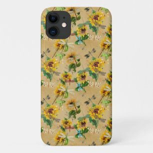 Capa Para iPhone 11 Vintage Girassóis e Dragões
