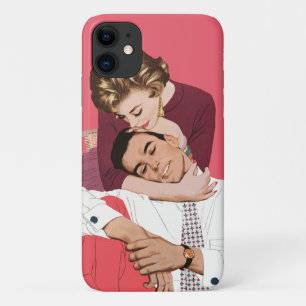 Capa Para iPhone 11 Vintage Love and Romance, Newlyweds em rosa