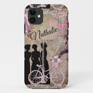 Capa Para iPhone 11 Vintage Retro Postale French Scrapbook