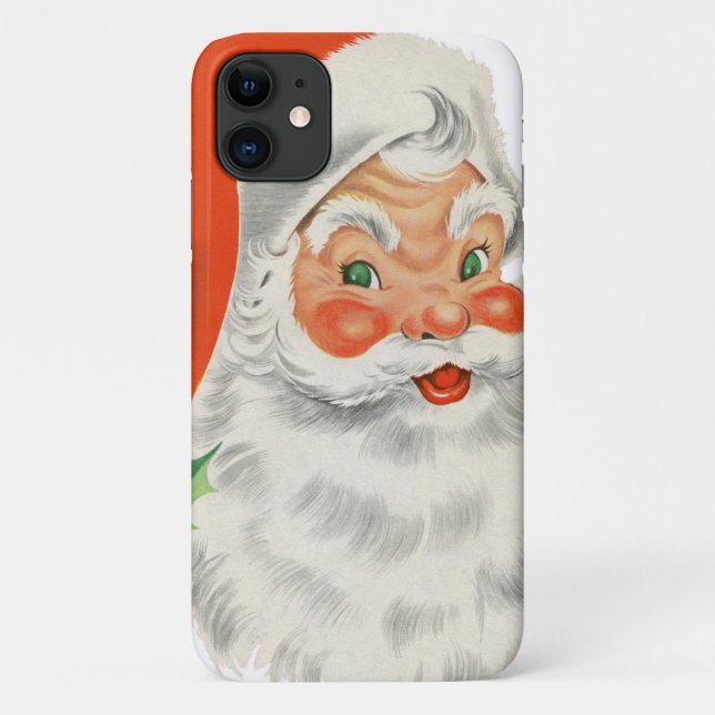Capa Para iPhone 11 Vintage Retro Santa Claus (Verso)