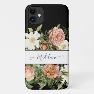 Capa Para iPhone 11 Vintage Rosa n White Floral w Girly Flowers