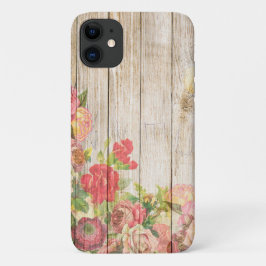 Capa Para iPhone 11 Vintage Rosas Rústicos Românticos Madeira