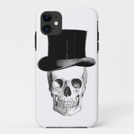 Capa Para iPhone 11 Vintage Skull com Tophat