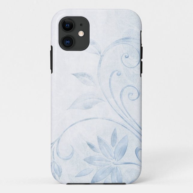 Capa Para iPhone 11 Vintagem Azul Elegante (Verso)