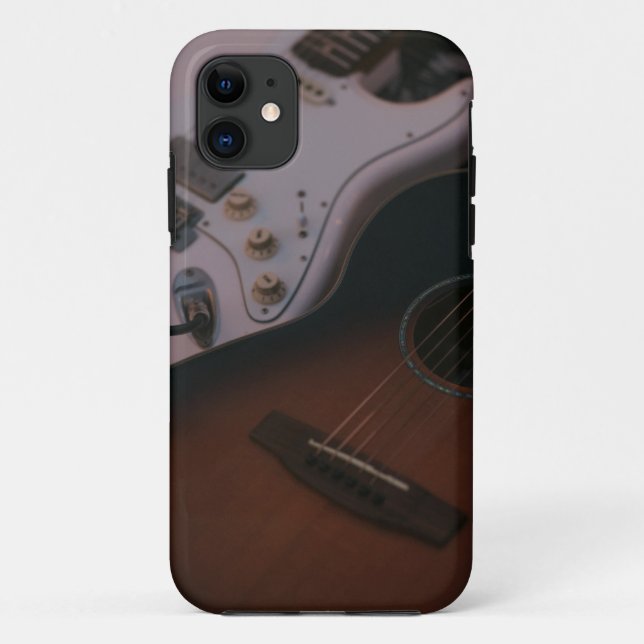 Capa Para iPhone 11 Violão acústico bonito (Verso)