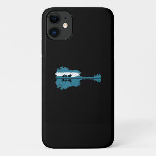 Capa Para iPhone 11 Violão   Guitar Lake Shadow Love Guitar Musical