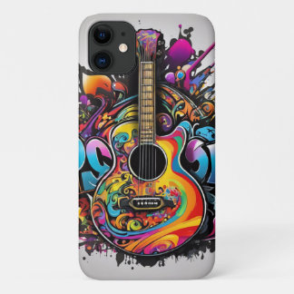 Capa Para iPhone 11 Violão Psicodélico