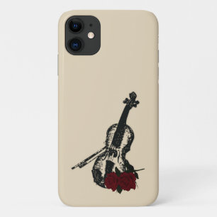 Capa Para iPhone 11 Violino e Rosas