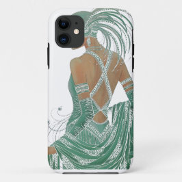 Capa Para iPhone 11 Vislumbre da Elegância: Design verde de vestidos s