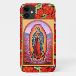 Capa Para iPhone 11 Vivid Nossa Senhora de Guadalupe Rosas Bonito