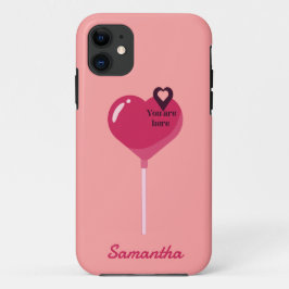 Capa Para iPhone 11 Você está no meu amor cardíaco rosa
