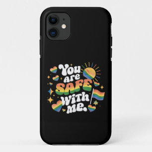 Capa Para iPhone 11 Você está seguro comigo Gay do arco-íris LGBT