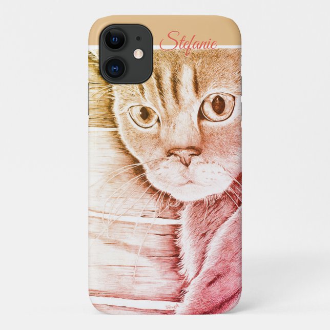 Capa Para iPhone 11 Você Ouviu Isso? (laranja/vermelho) (Verso)