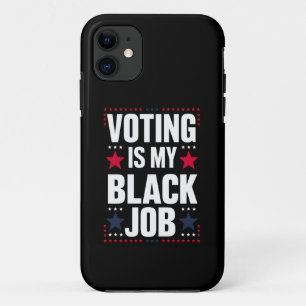 Capa Para iPhone 11 Votação Divertida É Meu Trabalho Preto Vintage