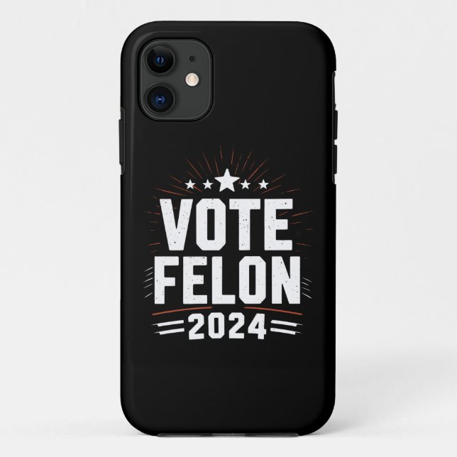 Capa Para iPhone 11 Votação Felon Trump 2024 Votação Engraçada (Verso)