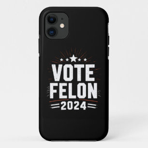 Capa Para iPhone 11 Vote Criminoso Trump 2024 Eleição Divertida Voto 